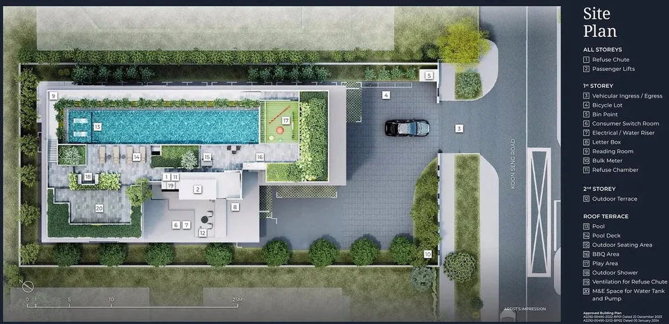 Site plan of Koon Seng House in Singapore