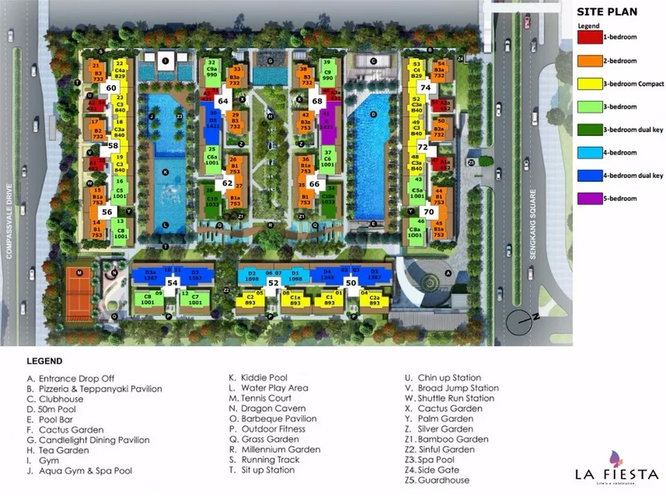 Site plan of La Fiesta in Singapore