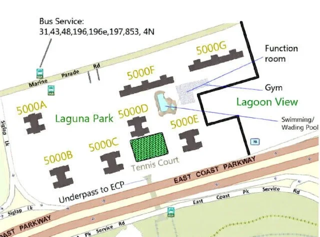 Site plan of Laguna Park in Singapore