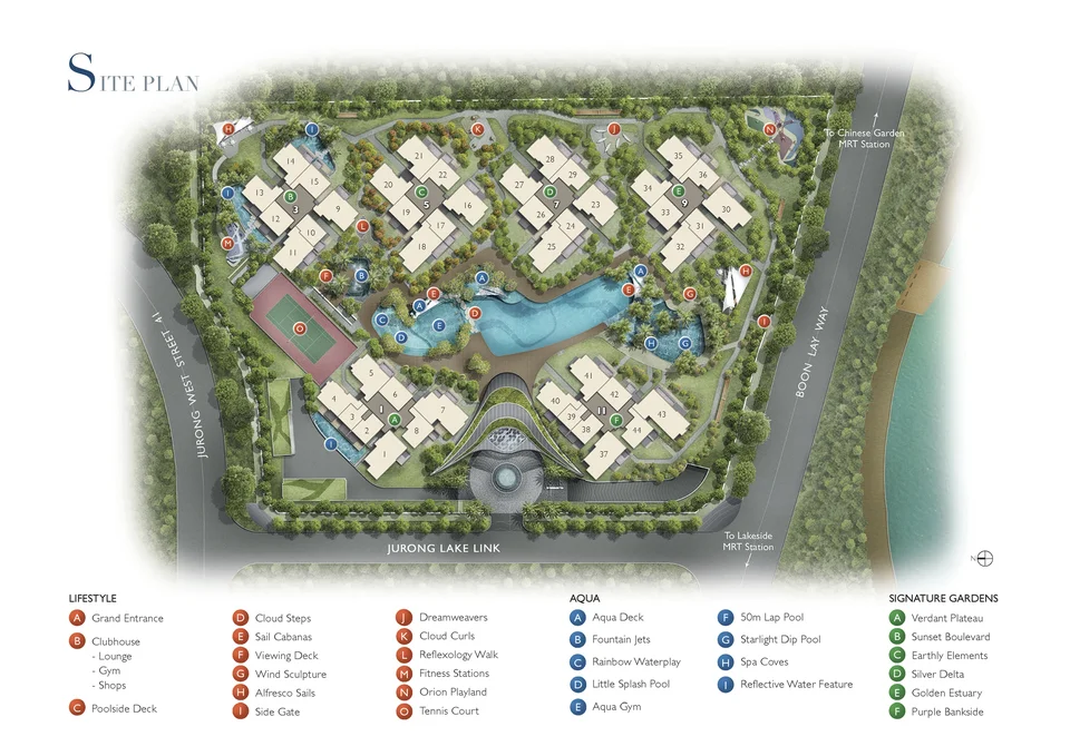 Site plan of Lakeville in Singapore