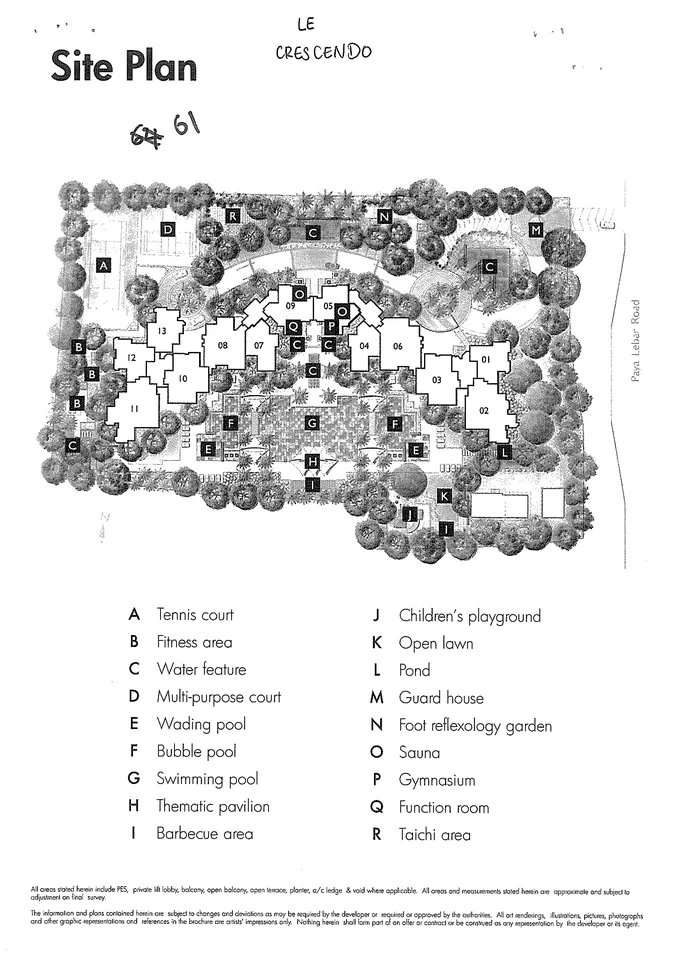 Site plan of Le Crescendo in Singapore