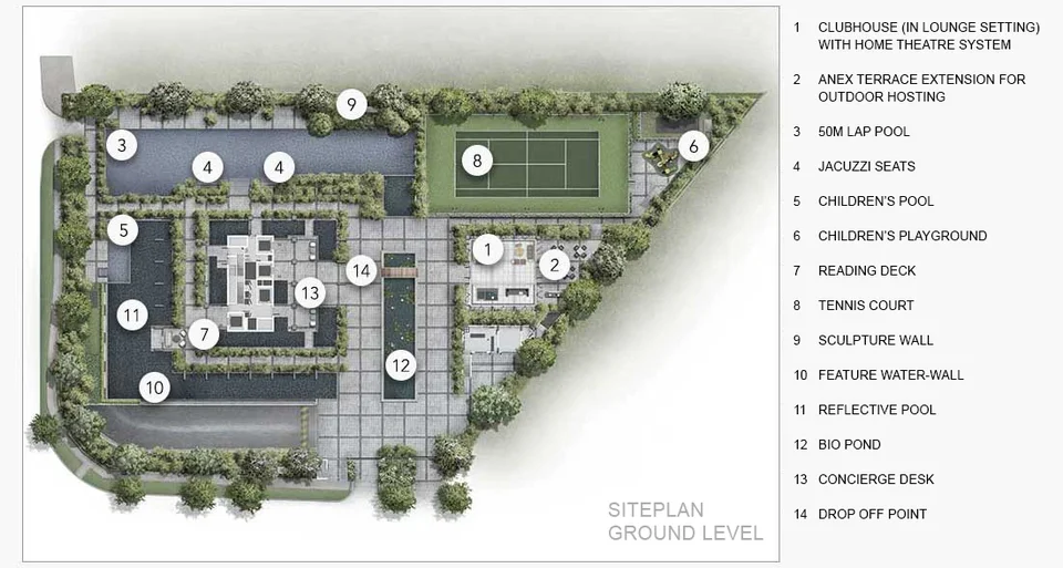 Site plan of Le Nouvel Ardmore in Singapore