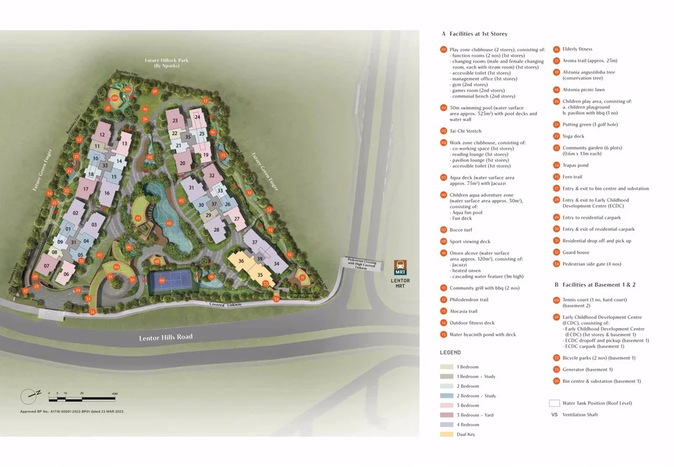 Site plan of Lentor Hills Residences in Singapore