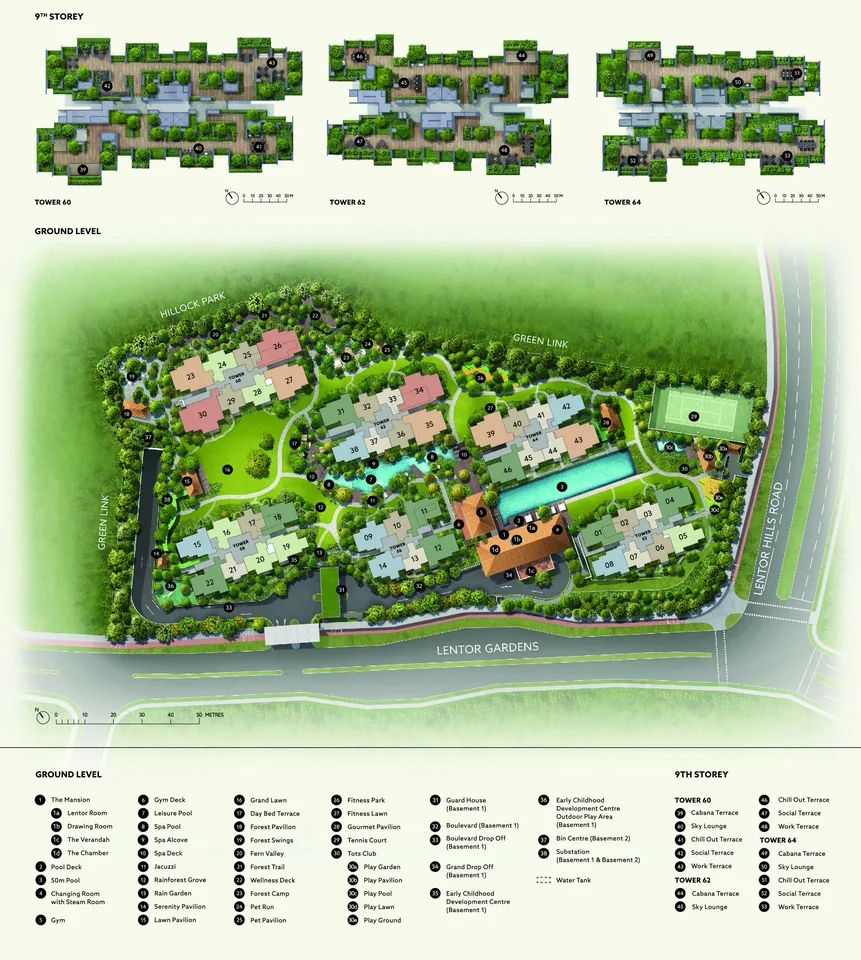 Site plan of Lentor Mansion in Singapore