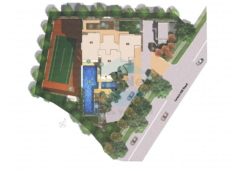 Site plan of Leonie Hill Residences in Singapore