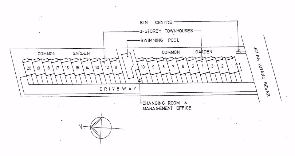 Site plan of Loyang Townhouses in Singapore