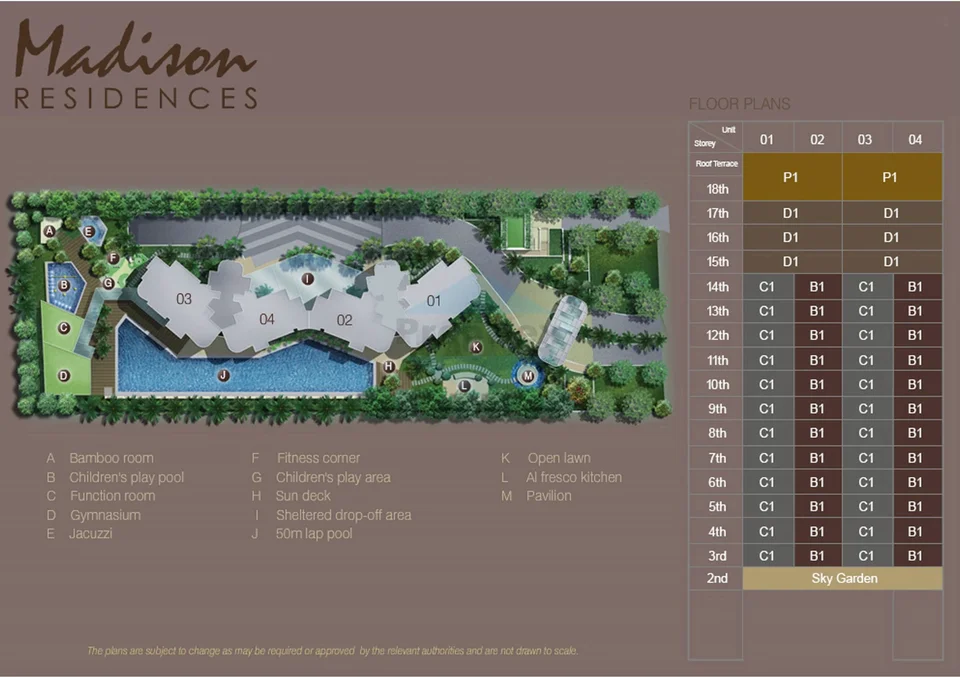 Site plan of Madison Residences in Singapore