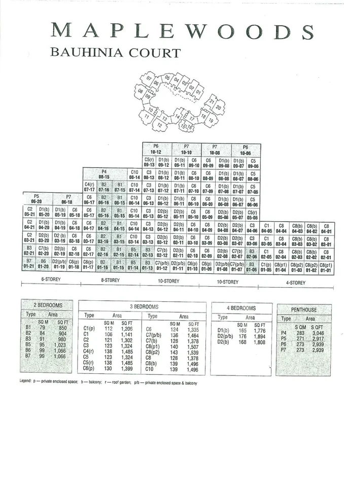 Site plan of Maple Woods in Singapore