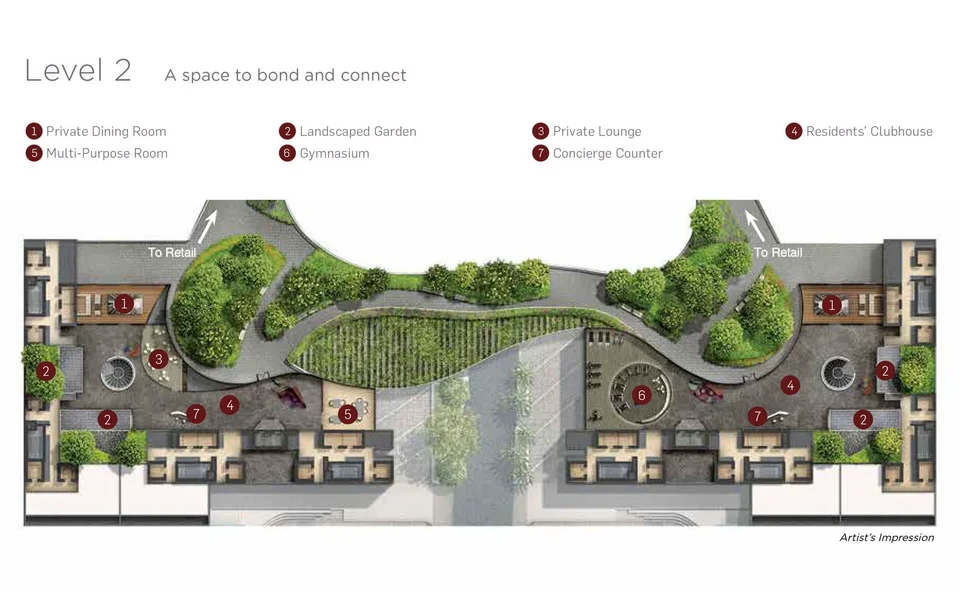 Site plan of Marina One Residences in Singapore