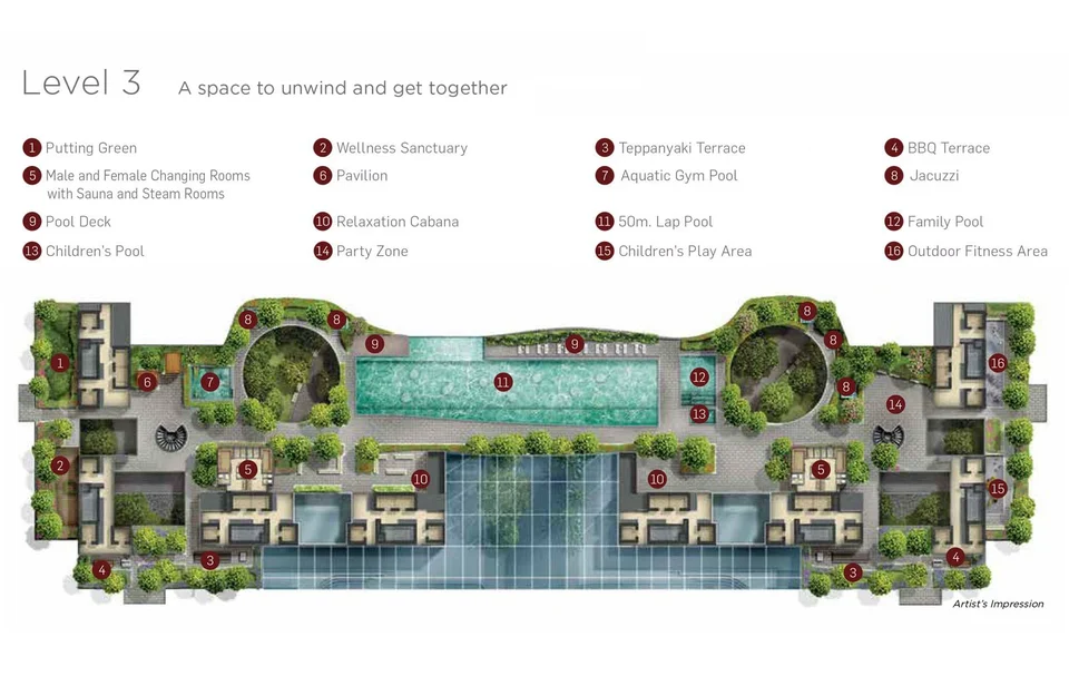 Site plan of Marina One Residences in Singapore