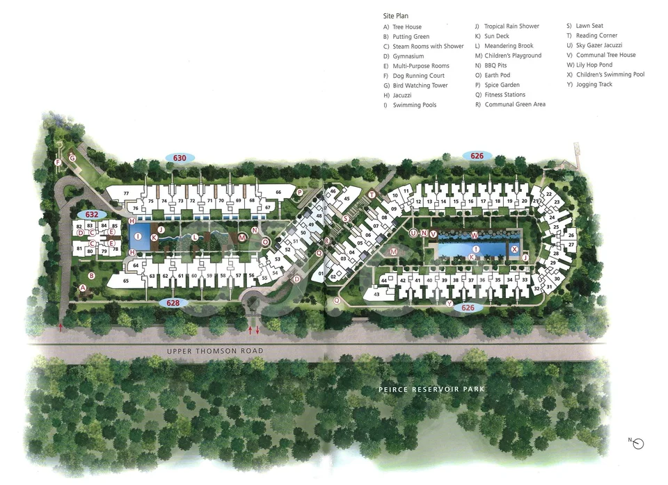 Site plan of Meadows @PEIRCE in Singapore