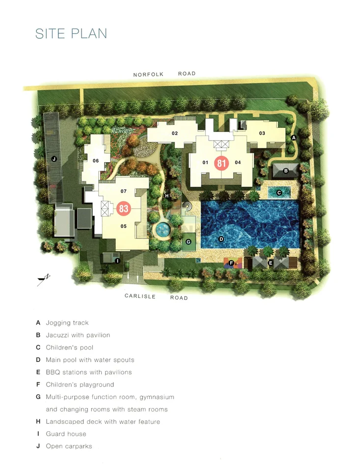 Site plan of Mera Springs in Singapore