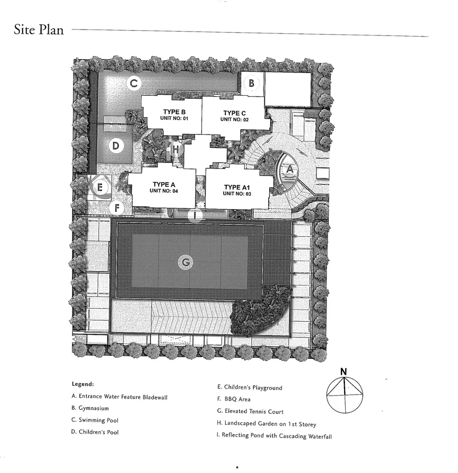 Site plan of Meyer Residence in Singapore