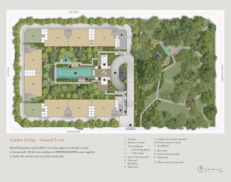 Site plan of Meyerhouse in Singapore