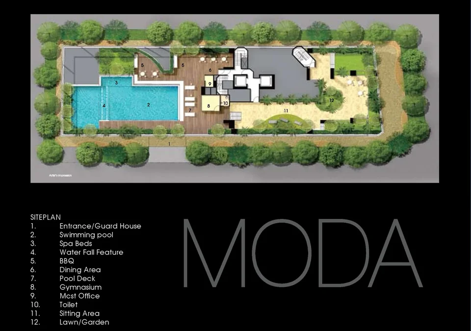 Site plan of Moda in Singapore