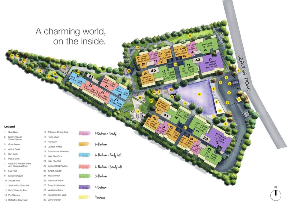 Site plan of Mon Jervois in Singapore
