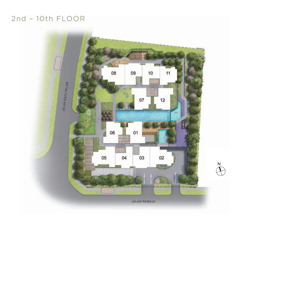 Site plan of Mont Botanik Residence in Singapore