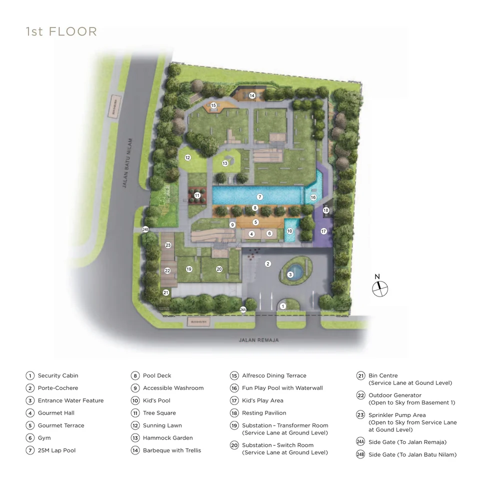 Site plan of Mont Botanik Residence in Singapore