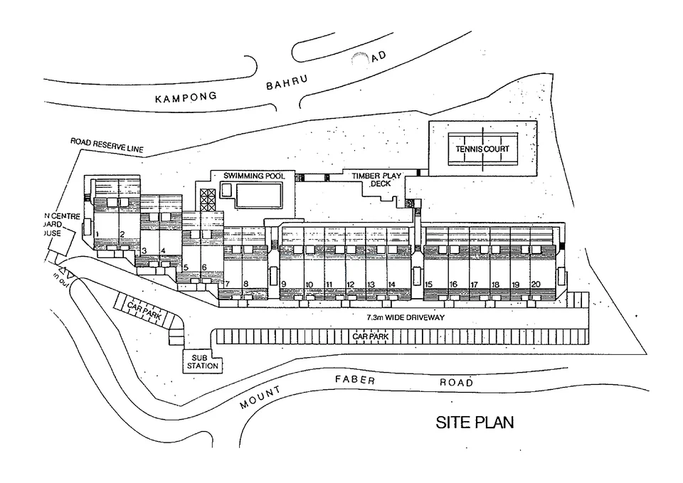 Site plan of Mount Faber Lodge in Singapore