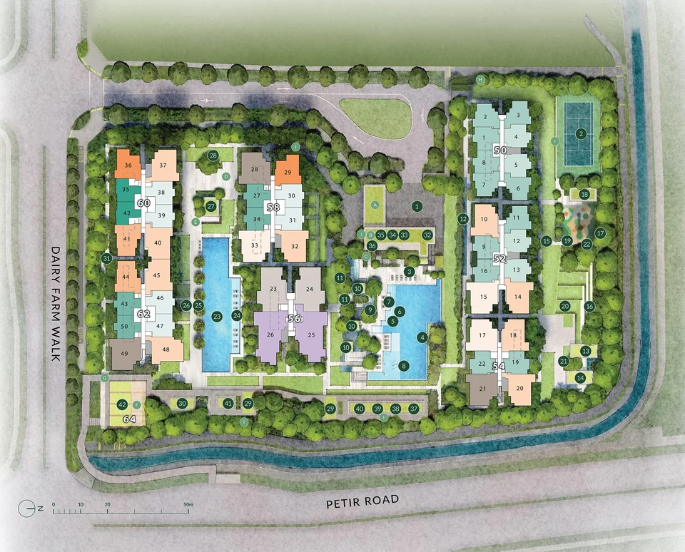 Site plan of Narra Residences in Singapore