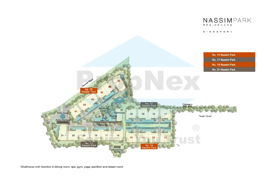 Site plan of Nassim Park Residences in Singapore