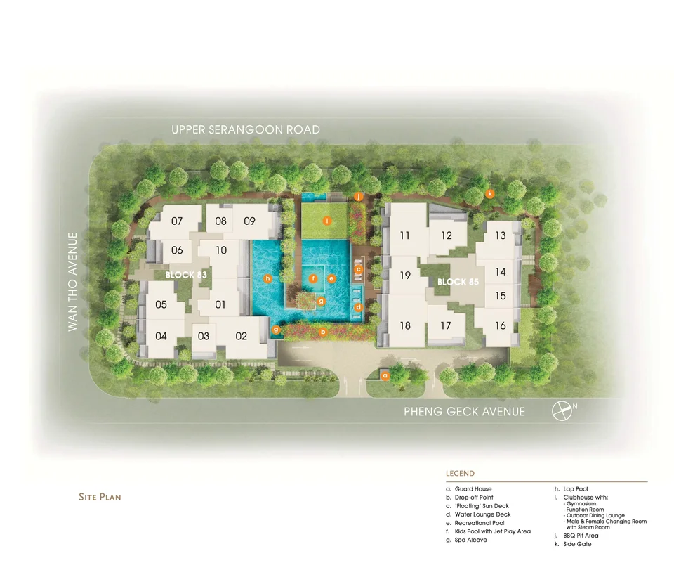 Site plan of Nin Residence in Singapore