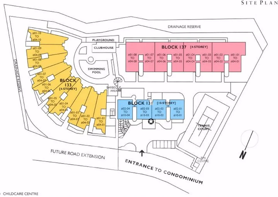 Site plan of Nouvelle Park in Singapore
