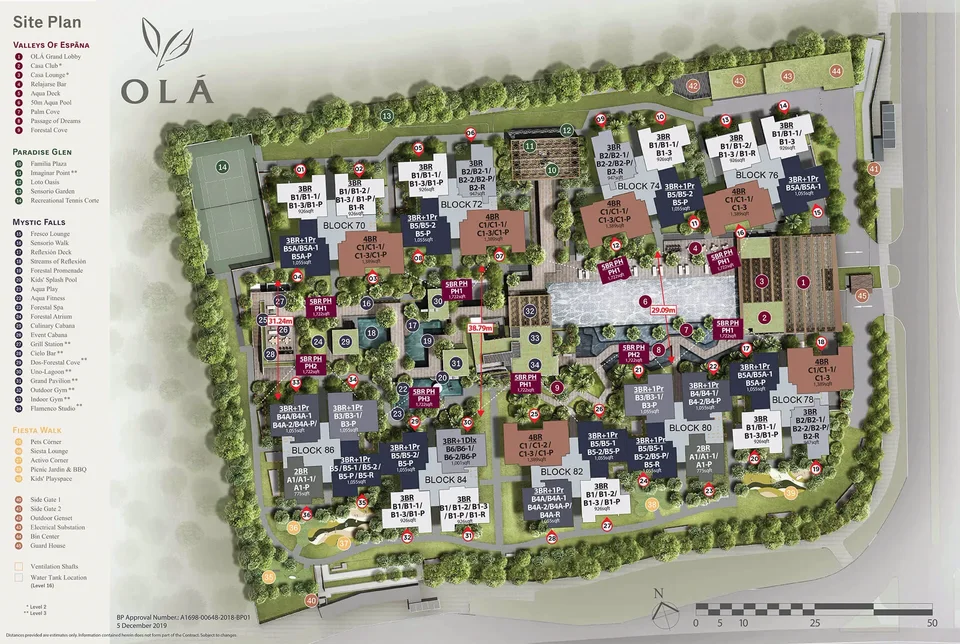 Site plan of Ola in Singapore