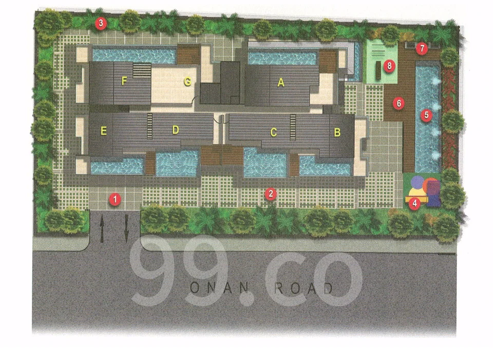 Site plan of Onan Suites in Singapore
