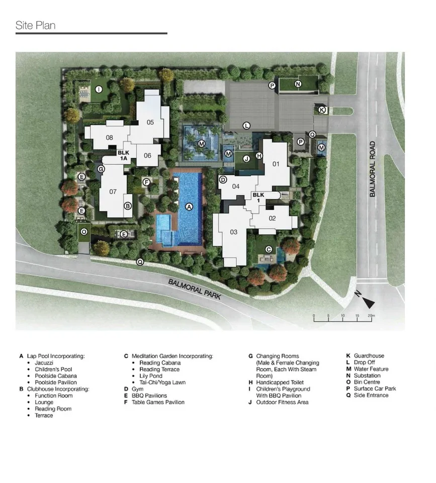 Site plan of One Balmoral in Singapore