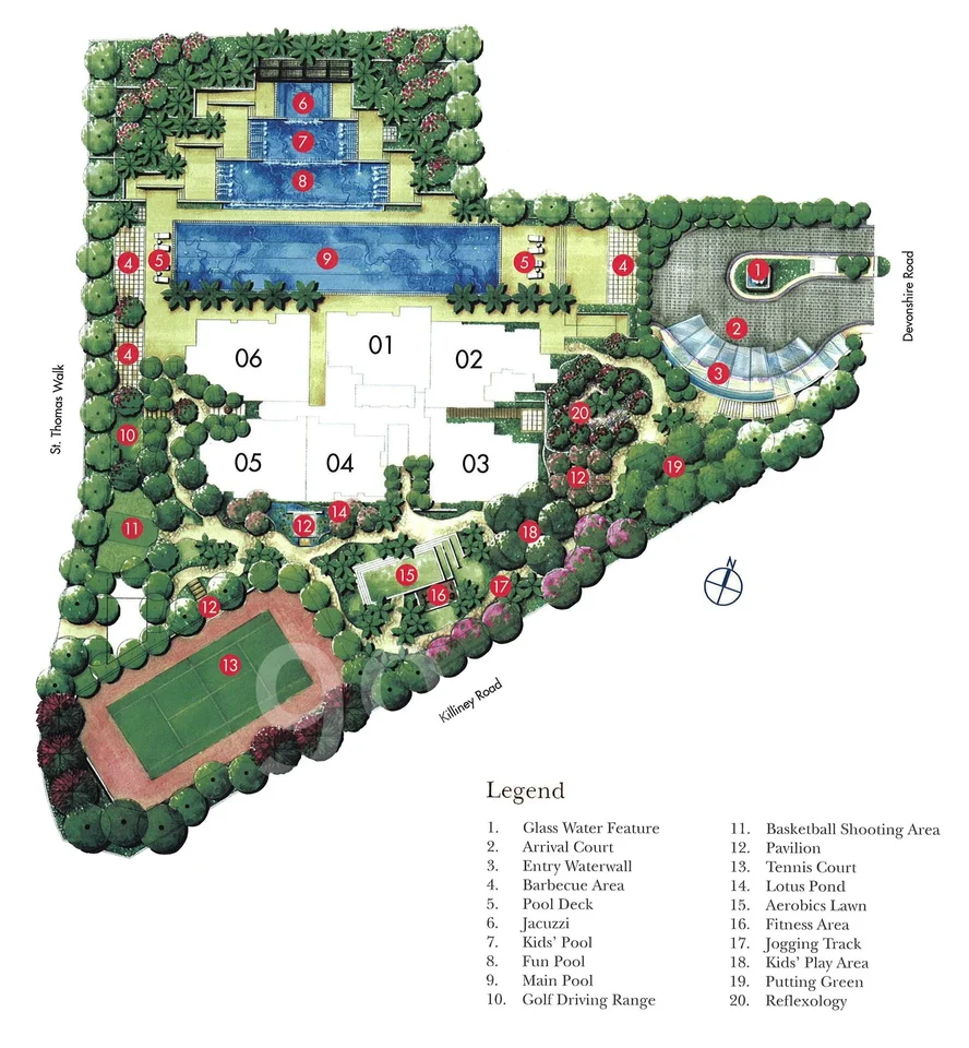 Site plan of One Devonshire in Singapore