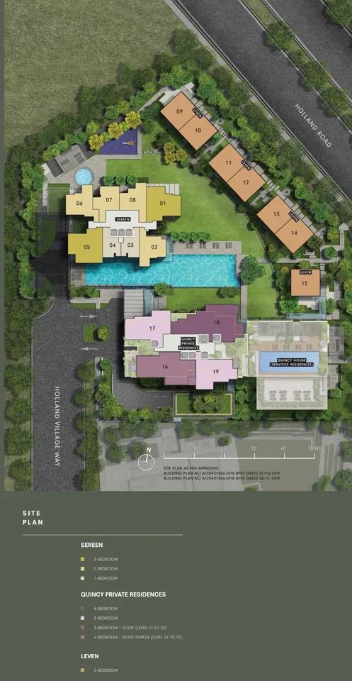 Site plan of One Holland Village Residences in Singapore