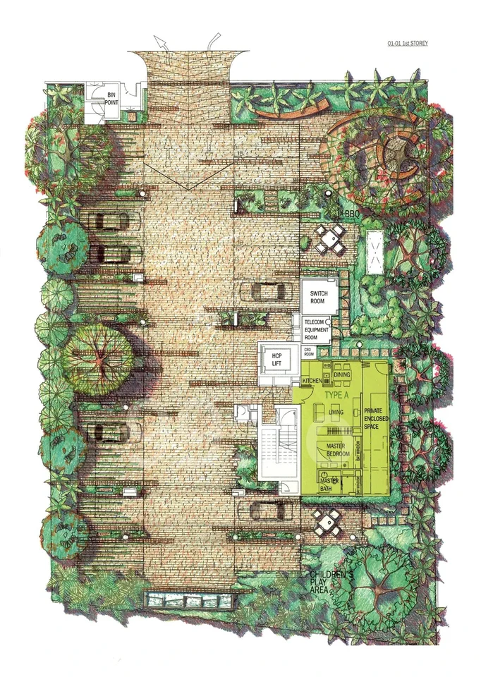 Site plan of One K Greenlane in Singapore