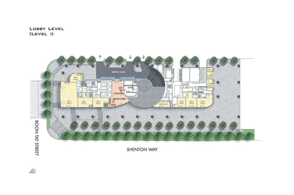Site plan of One Shenton in Singapore