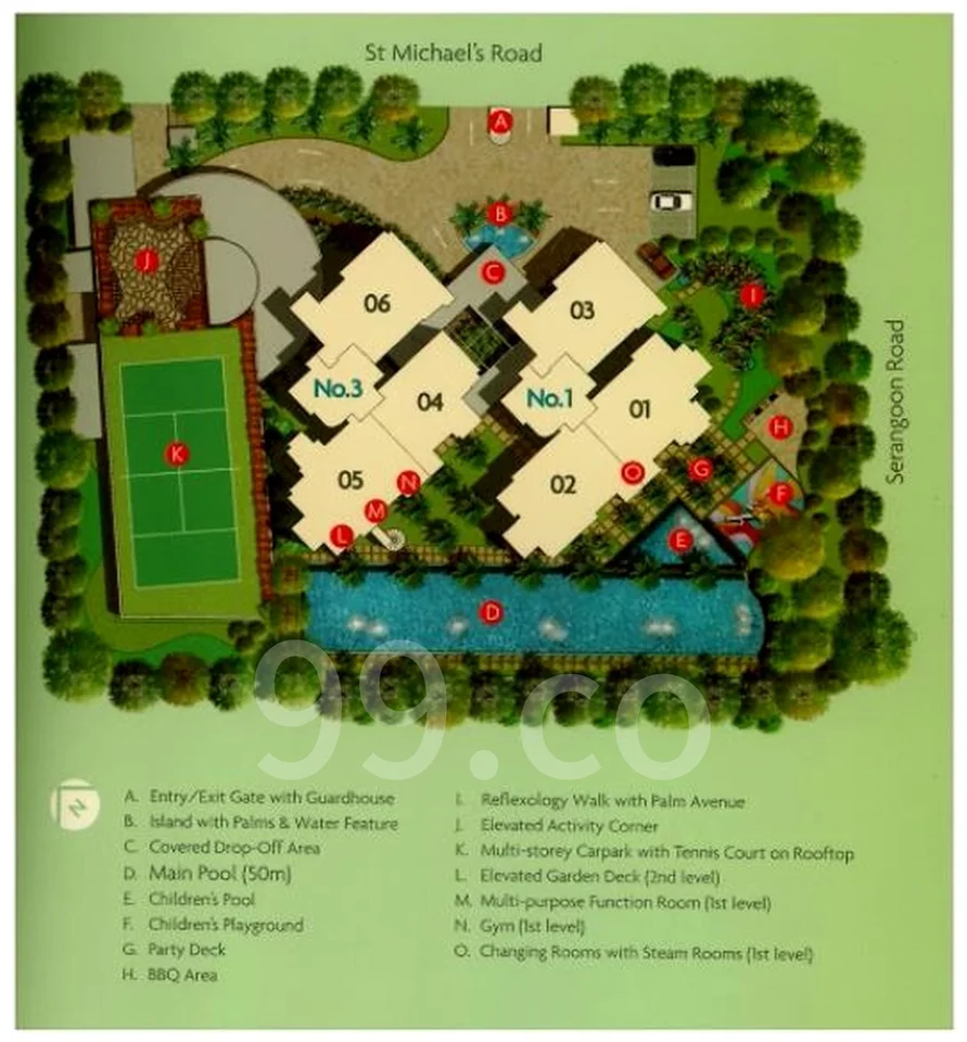 Site plan of One St Michael'S in Singapore