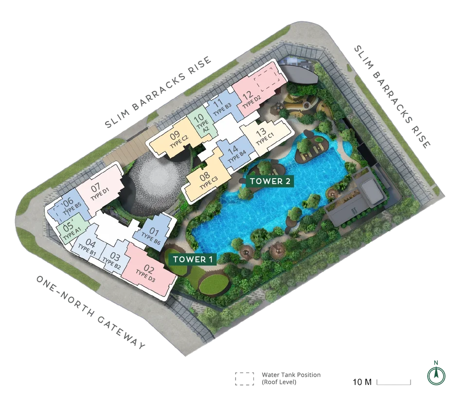 Site plan of One-North Eden in Singapore