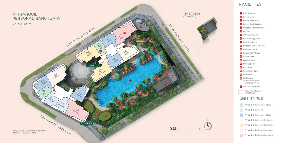 Site plan of One-North Eden in Singapore