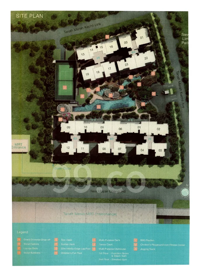 Site plan of Optima @TANAH Merah in Singapore
