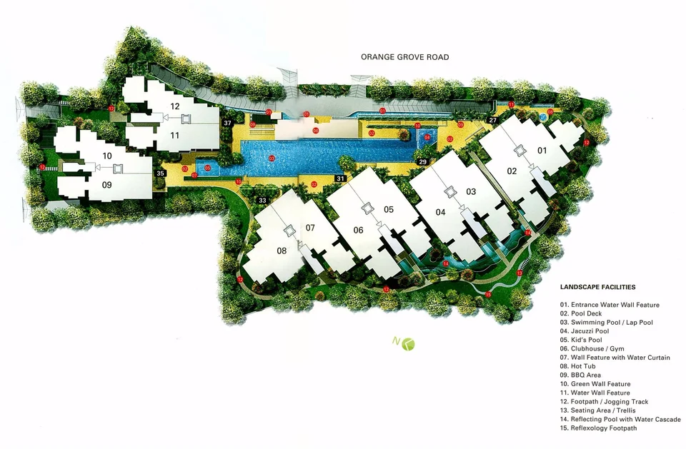 Site plan of Orange Grove Residences in Singapore