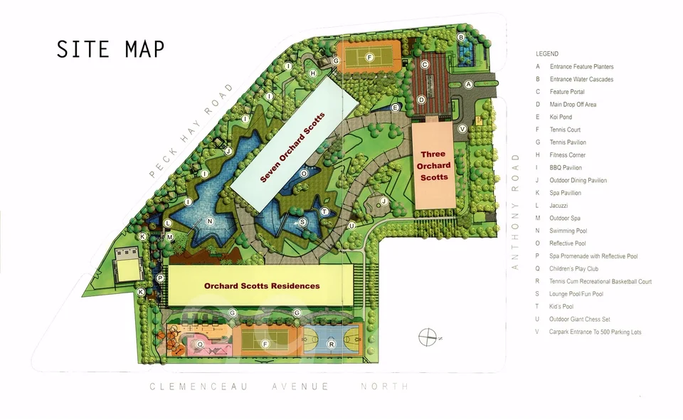 Site plan of Orchard Scotts in Singapore