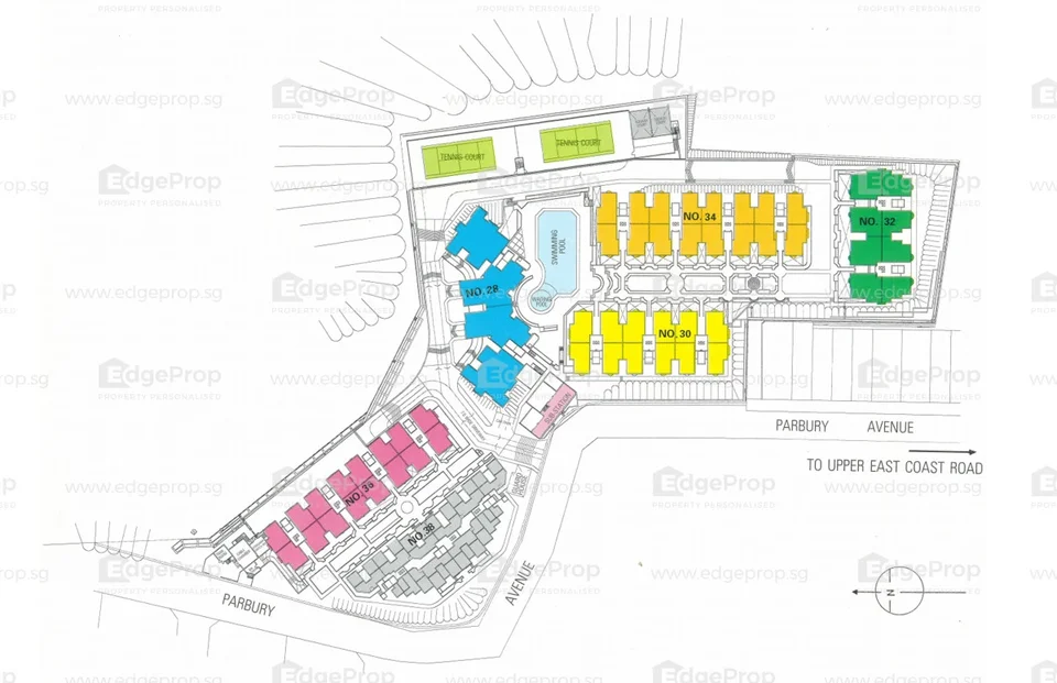 Site plan of Parbury Hill Condominium in Singapore