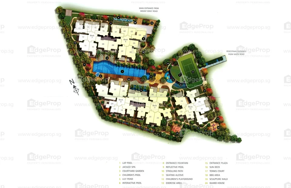 Site plan of Parc Emily in Singapore