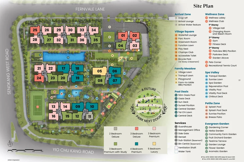 Site plan of Parc Greenwich in Singapore
