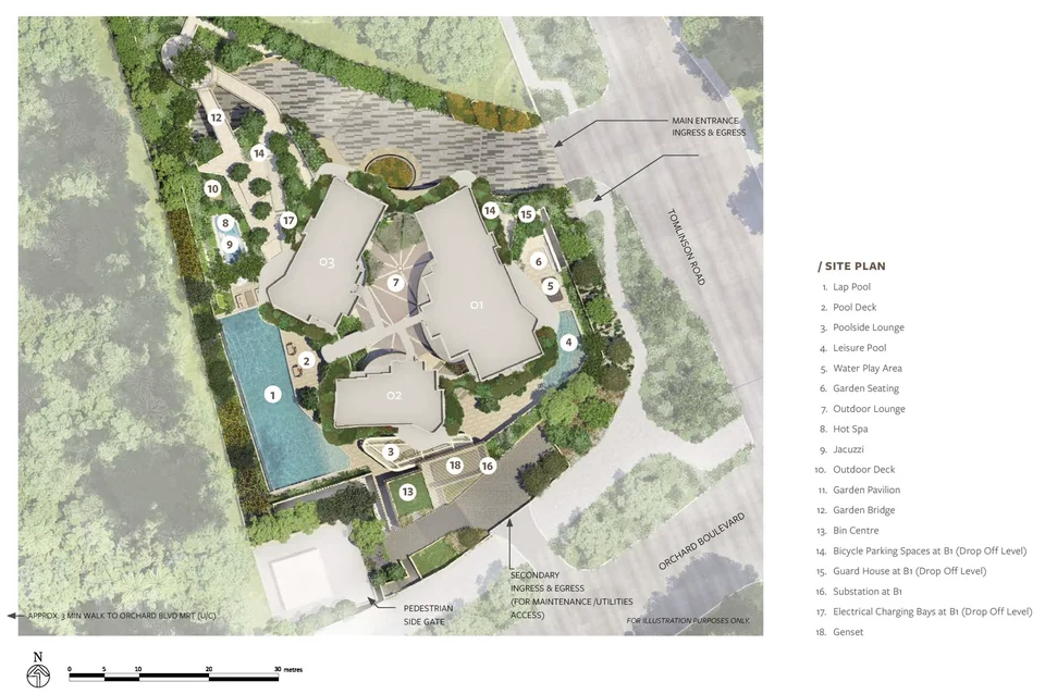 Site plan of Park Nova in Singapore