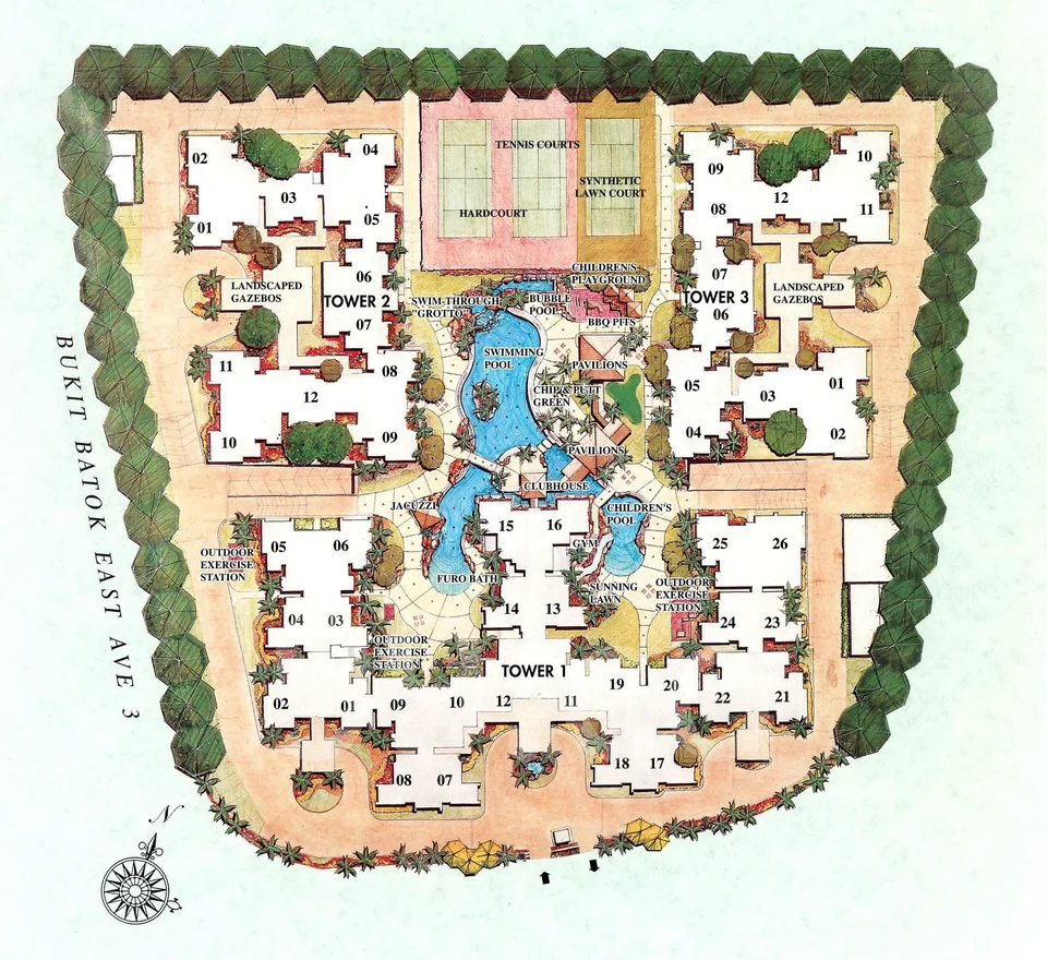 Site plan of Parkview Apartments in Singapore