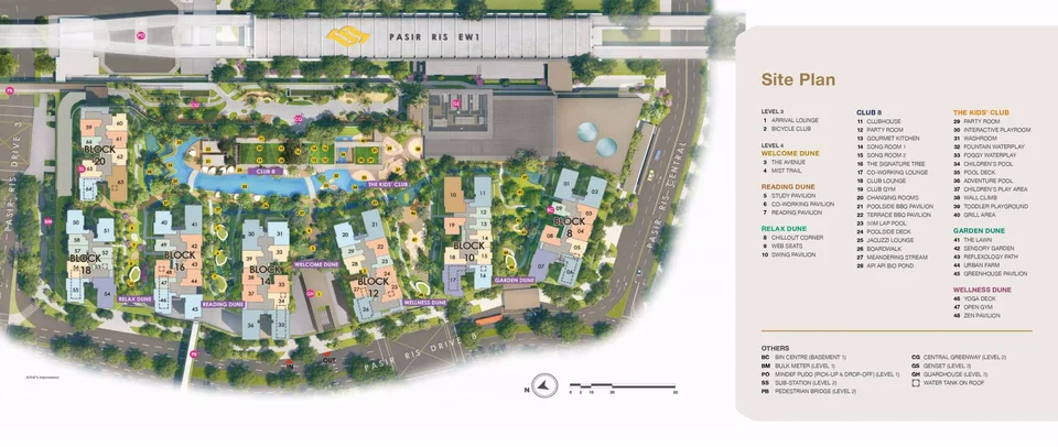 Site plan of Pasir Ris 8 in Singapore