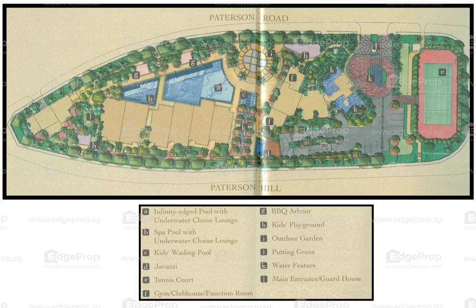 Site plan of Paterson Residence in Singapore