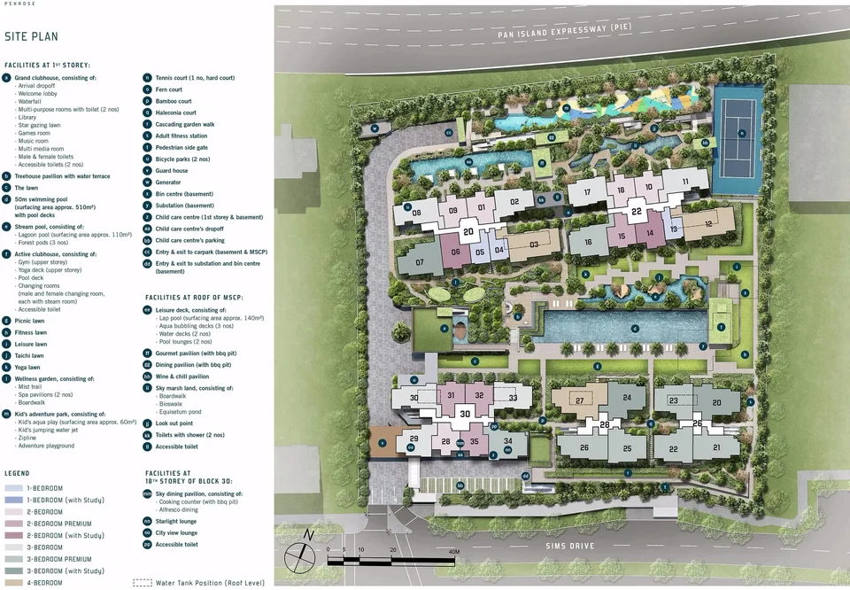 Site plan of Penrose in Singapore