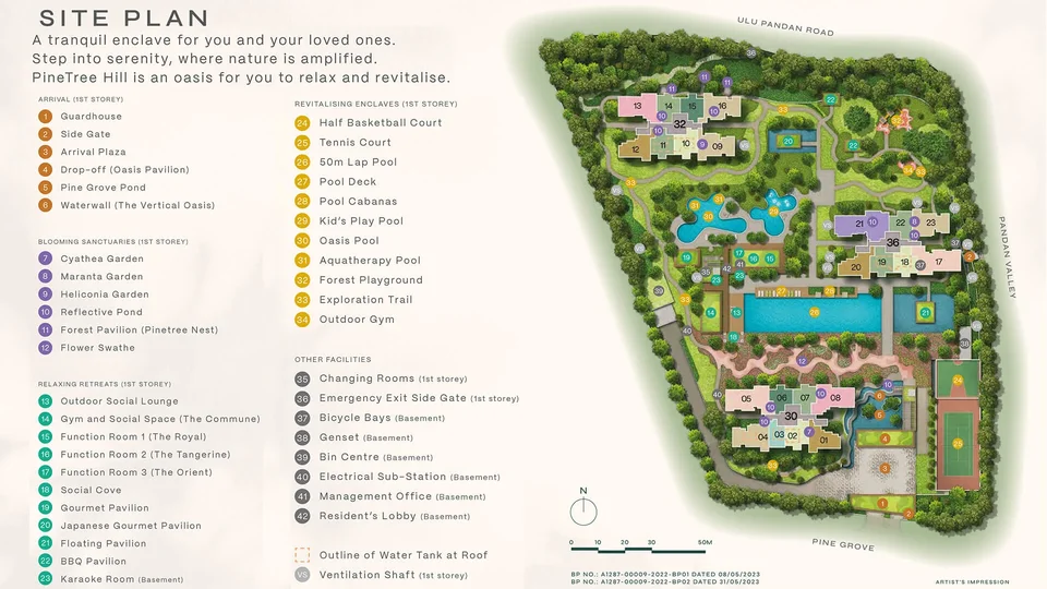 Site plan of Pinetree Hill in Singapore