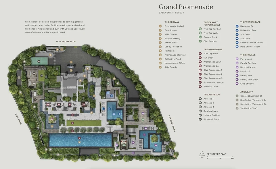 Site plan of Promenade Peak in Singapore